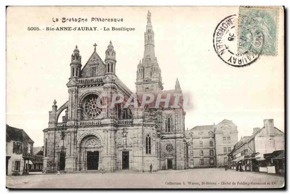 Ste-Anne-d'Auray - Die Basilika — Sammlung A. Waron, photograph von Folding-Gaumont & Cie - Vorderseite