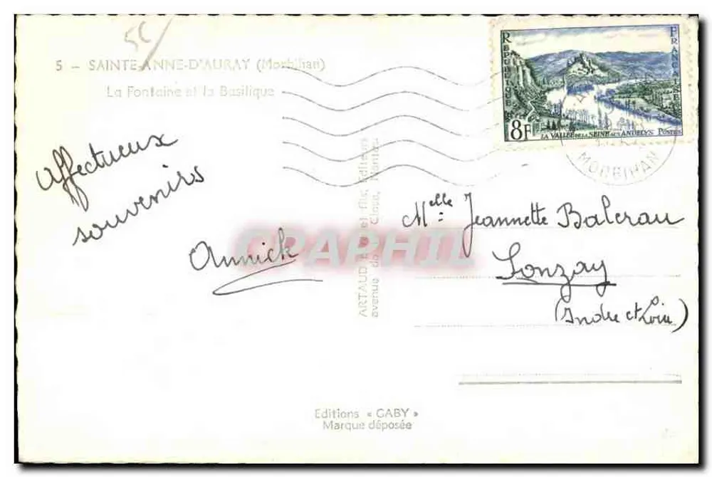 Sainte-Anne-d'Auray — Die Fontaine und die Basilique — Edition GABY - Rückseite