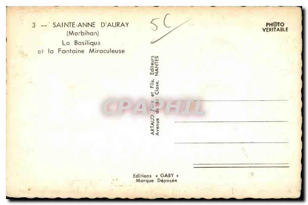 Sainte-Anne d'Auray — Die Basilika und die Wunderquelle — Éditions Gaby - Rückseite