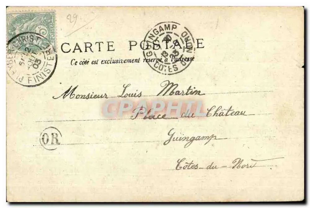 Wald von Huelgoat - Lager und Höhle von Arthur — Sammlung Villard, Quimper, Nr. 558 - Rückseite