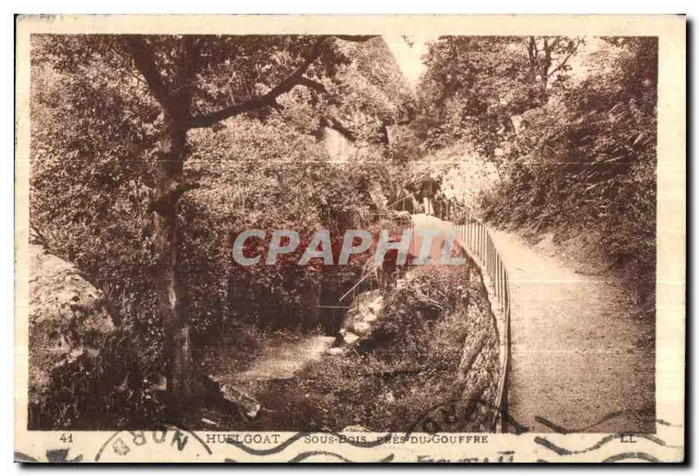 Huelgoat — Waldweg nahe dem Gouffre — Verlag LL, Nr. 41 - Vorderseite