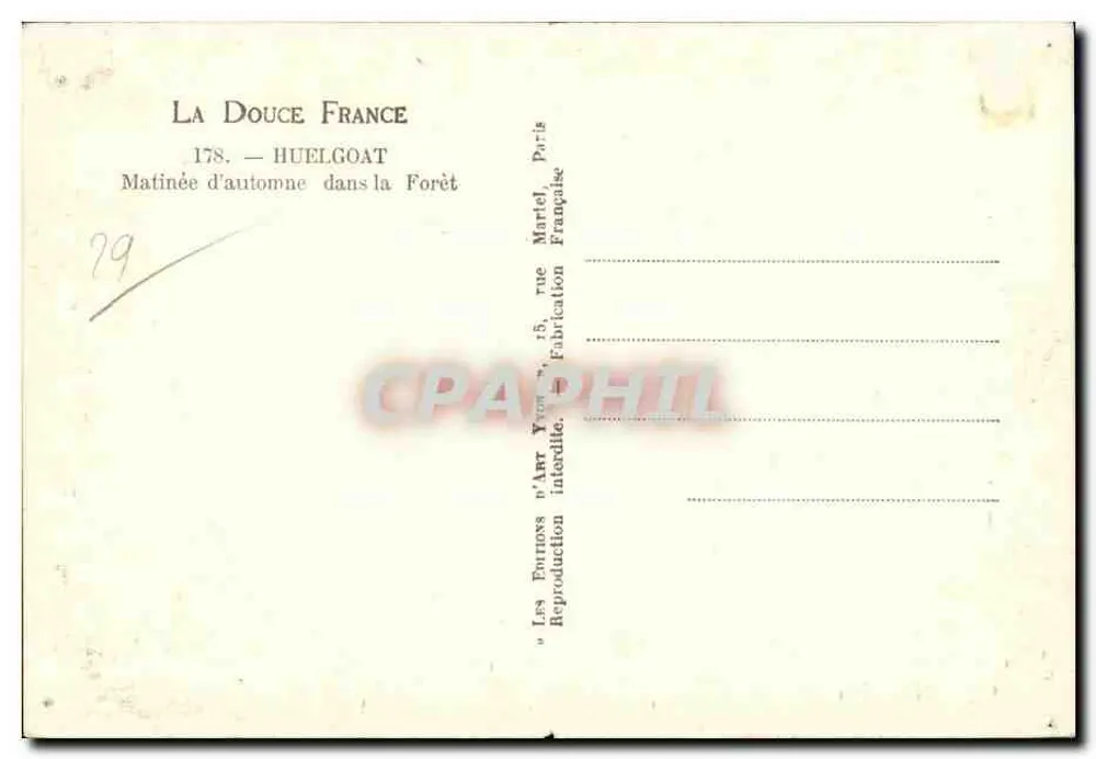 Manhã de outono na Floresta — La Douce France, n°178 - Verso