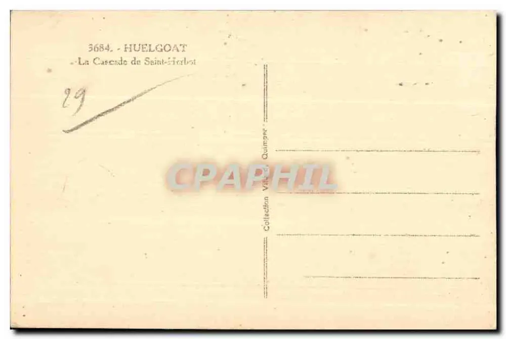 A Cascata de Saint-Herbot — Huelgoat — Coleção Ville & Quimper - Verso