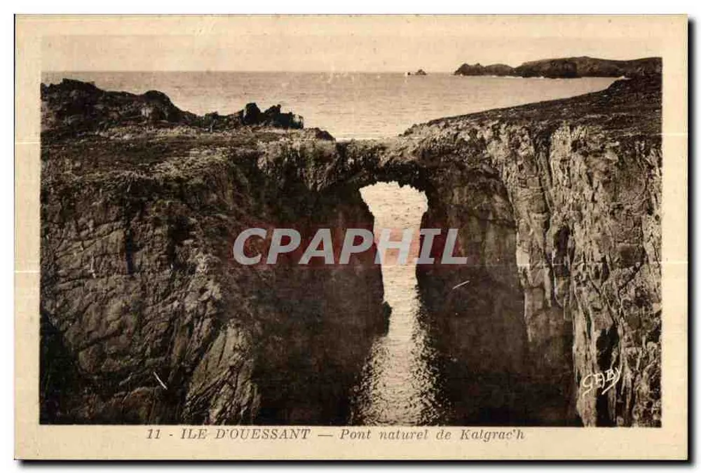 Ile d'Ouessant — Natürlicher Felsenbrücke von Kalgras'h — GEBY - Vorderseite