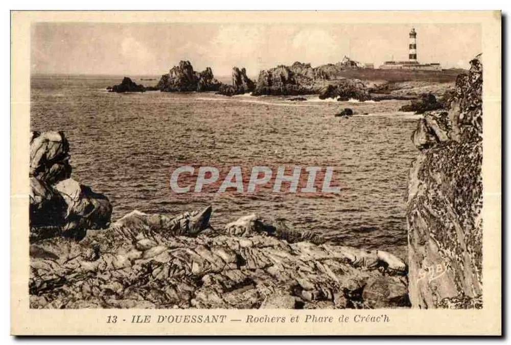 Insel Ouessant — Felsen und Leuchtturm Créac'h — n°13 - Vorderseite