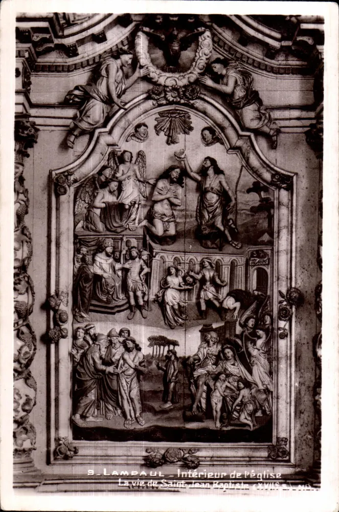 Lampaul - Innenansicht der Kirche - Das Leben des Heiligen Johannes des Täufers (18. Jahrhundert) - Nr. 9 - Vorderseite