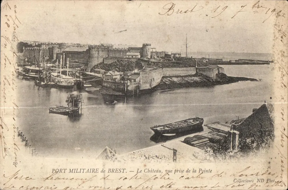 Militärbahnhof Brest — Das Schloss, Ansicht vom Cap de Lourdes — Sammlung ND Phot - Vorderseite