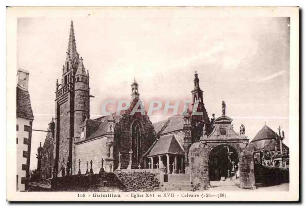 Gulmillau — Kirche des 16. und 17. Jahrhunderts und Calvarienberg (1581-1588) — Laurent-Nel - Reînnes - Vorderseite