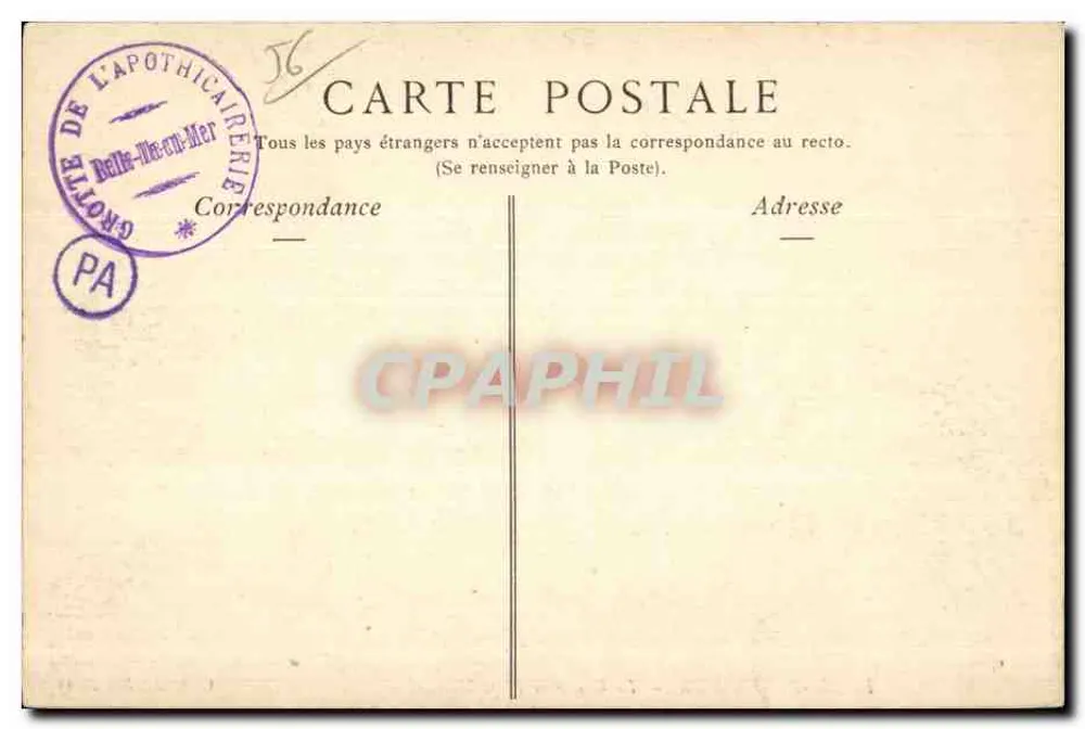 Belle-Île-en-Mer — Die Höhle Apolbicairerie — Collections ND Phot - Rückseite