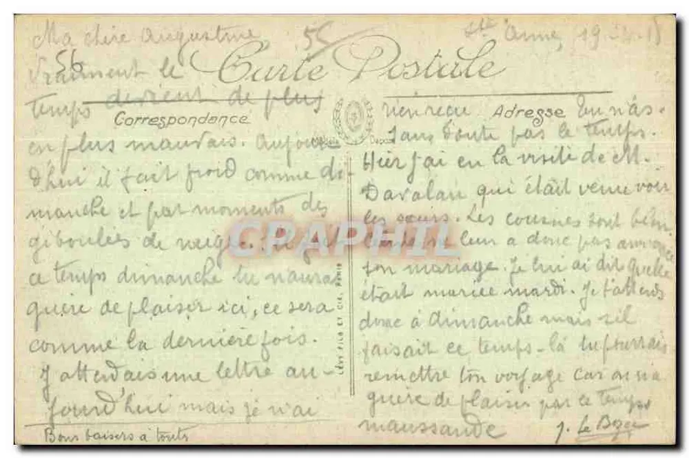 Santa Ana d'Auray — A Virgem Milagrosa — LL. - Verso