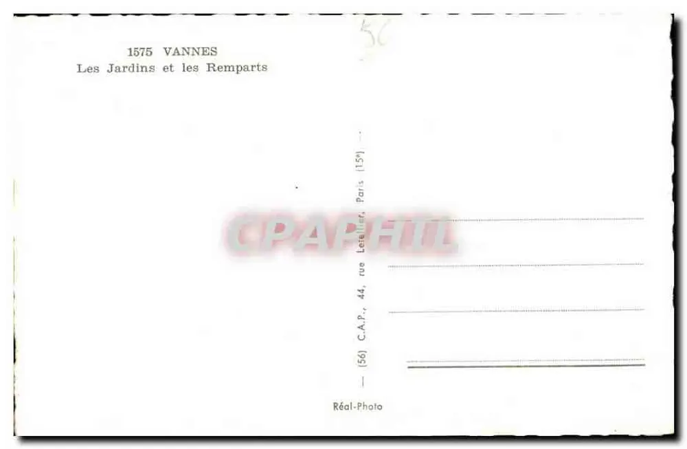 Vannes — Die Gärten und die Mauern — Réal-Photo - Rückseite