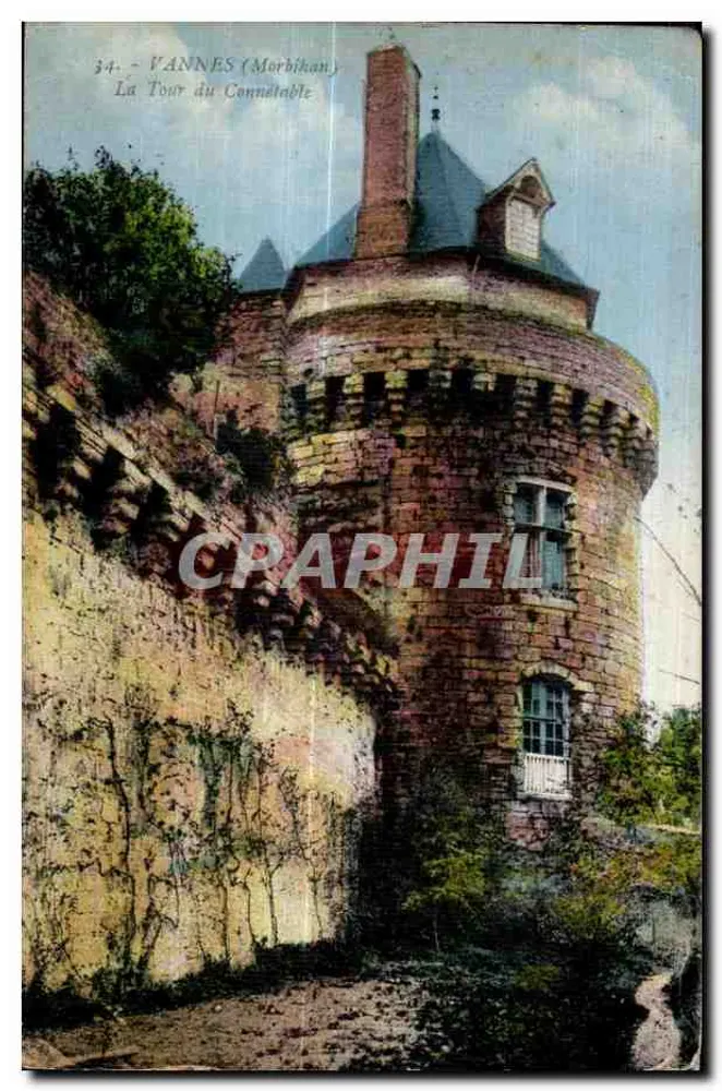 VANNES (Morbihan) — Torre do Connétable — editor desconhecido, n° 34 - Frente