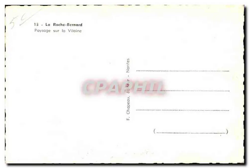 La Roche-Bernard — paisagem sobre a Vilaine — F. Chapeau, editor, Nantes - Verso