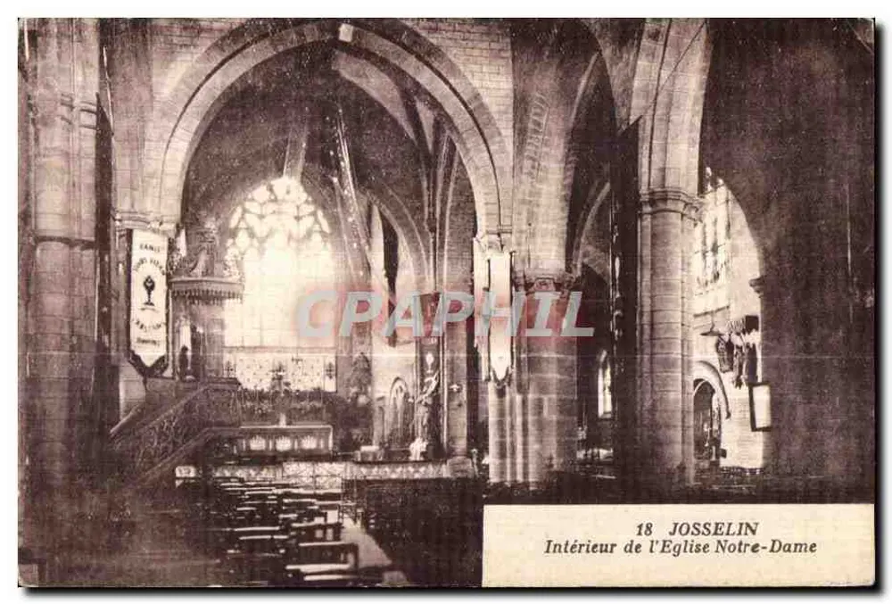 Josselin — Innenansicht der Kirche Notre-Dame — J. Nozais, Verlag 18, Avenue de Coteau - Nantes - Vorderseite
