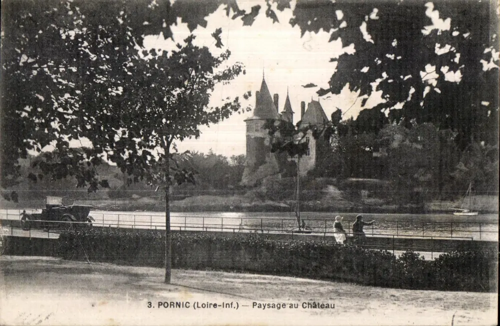 Pornic (Loire-Inf.) — Landschaft am Schloss — Druckerei Jolly-Joupin, Mortagne - Vorderseite