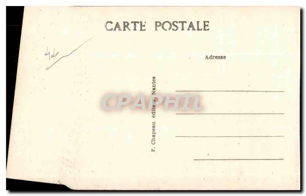 A Roche Percée em Congrigoux — Pornichet (Loire-Inf.) — F. Chapeau, Nantes, n°132 - Verso