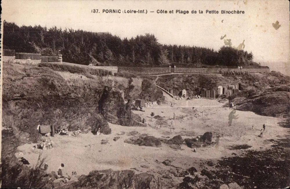 Pornic (Loire-Inf.) — Küste und Strand von La Petite Binochère — P. Chapeau, Verleger Nantes - Vorderseite