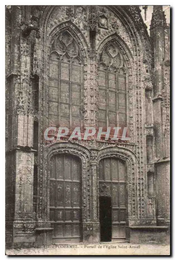 Ploërmel — Ansicht des Portals der Kirche Saint-Armel — Verleger: Ploërmel (Bretagne) - Vorderseite
