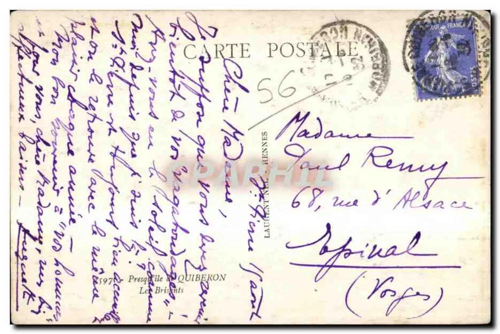 Presqu'ílha de Quiberon — Les Brigits — editor Laurent Nénes, n°56 - Verso