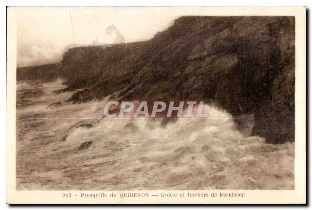 Halbinsel Quiberon — Höhle und Felsen von Kerniscop — n° 942 - Vorderseite