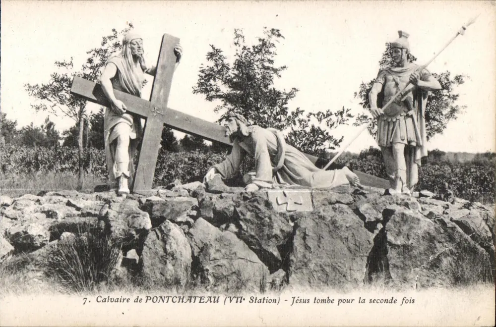 Calvarienberg von PONTCHATEAU — VII. Station — Jesus fällt zum zweiten Mal — Artault et Nozais, Nantes - Vorderseite