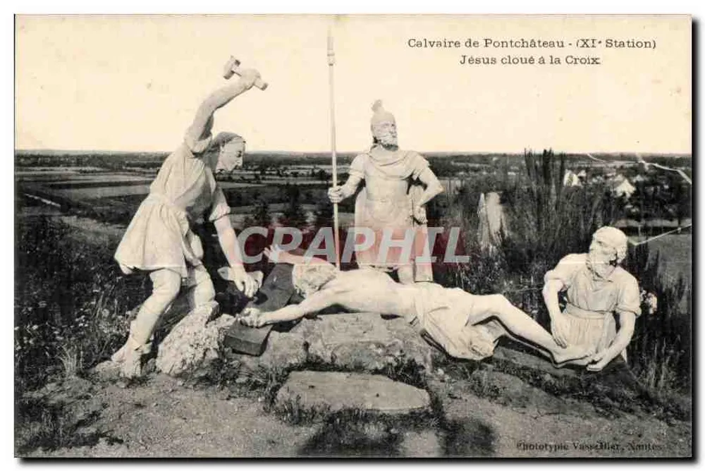 Calvarienberg von Pontchâteau — 11. Station: Jesus am Kreuz — Phototypie Vaseylier, Nantes - Vorderseite
