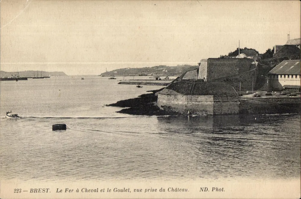 Brest. Das Eisenpferd und der Goulet, Ansicht vom Schloss — ND. Phot. n°223 - Vorderseite