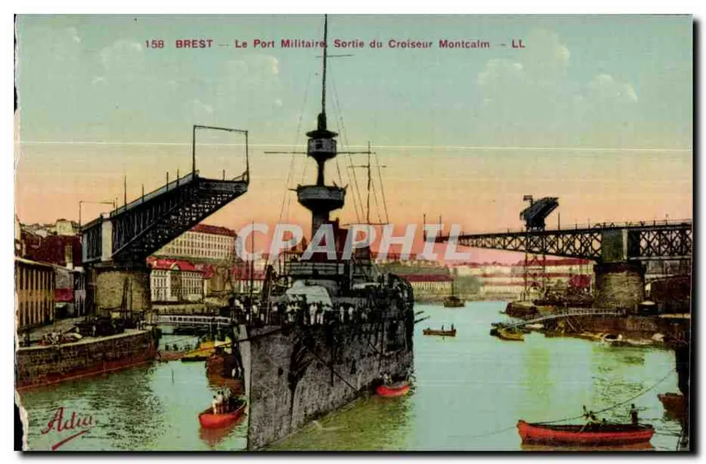 Brest — Le Port Militaire, Sortie du Croiseur Montcalm — Adia - Vorderseite