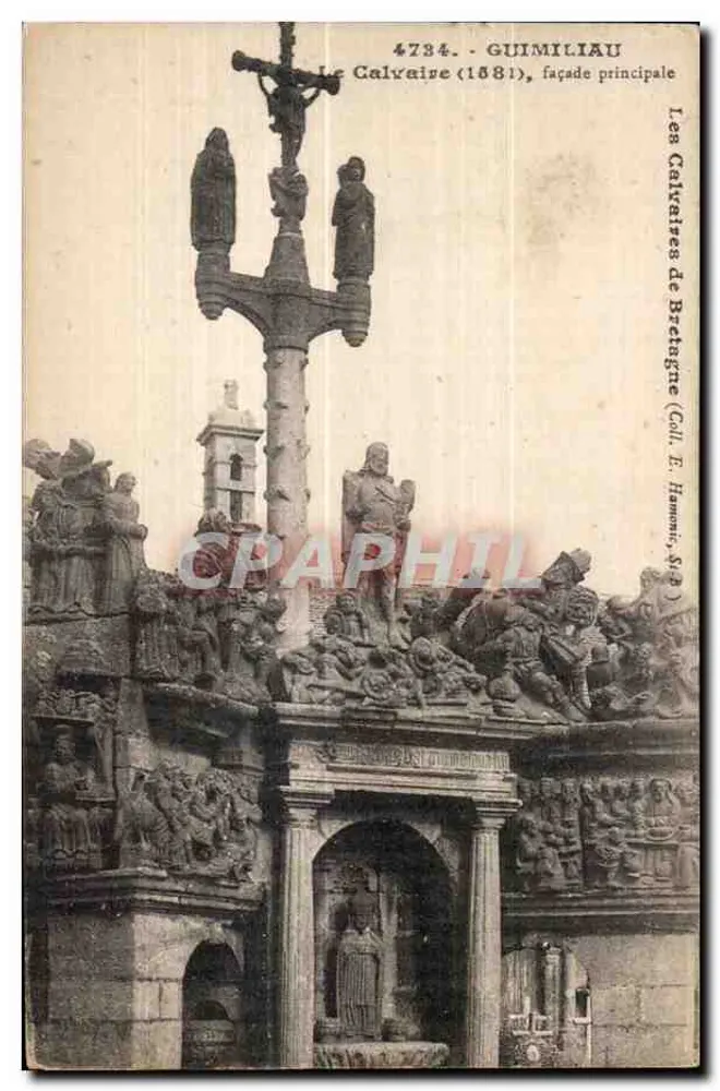 Guimiliau — Die Calvaires von Bretagne, Hauptfassade — Sammlung E. Hanon, S.B. - Vorderseite