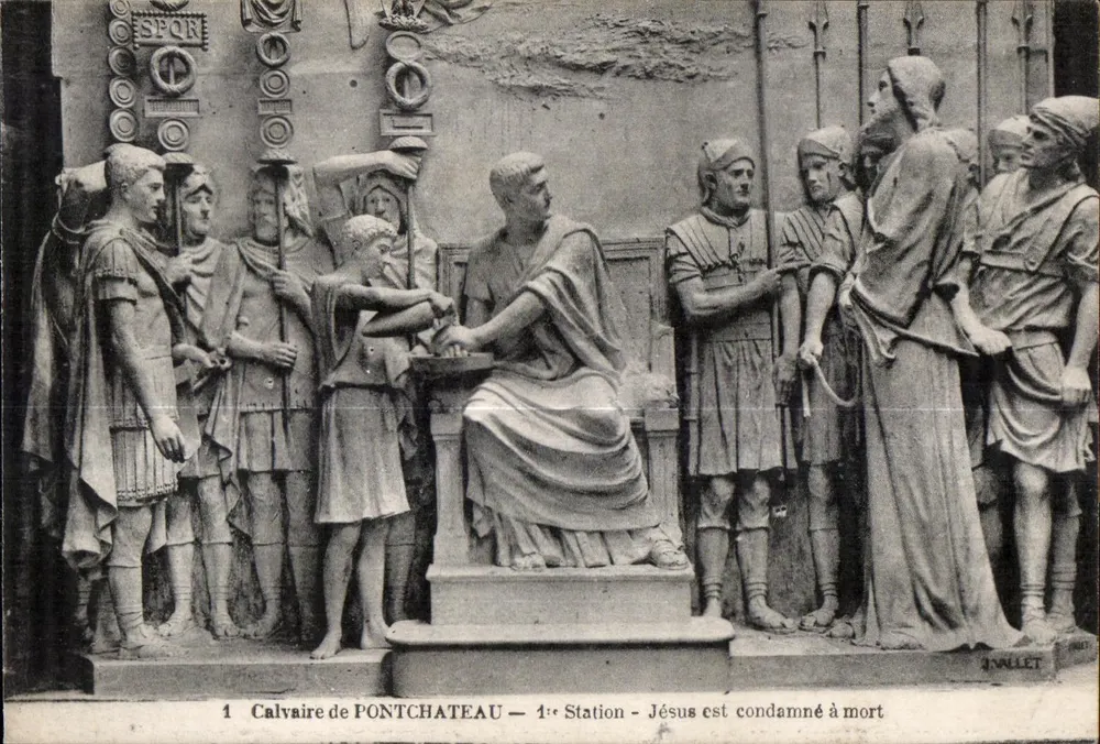 Calvary von Pontchâteau — 1. Station — Jesus wird zum Tode verurteilt — A. Vallet - Vorderseite