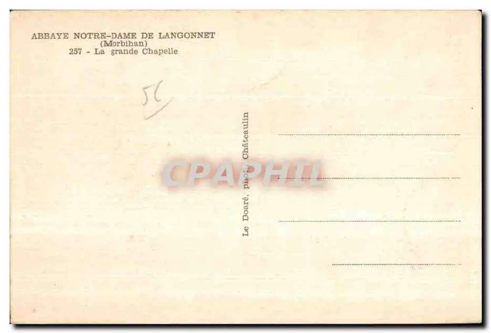 Abtei Notre-Dame de Langonnet — Die Große Kapelle — Le Doaré, phot. Châteaulin - Rückseite
