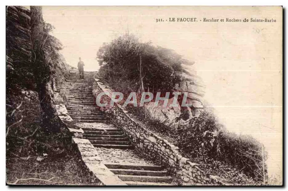 Le Faouët - Escalera y Rocas de Santa Bárbara — serie 311, editor Laurent-Nel, Rennes - Anverso
