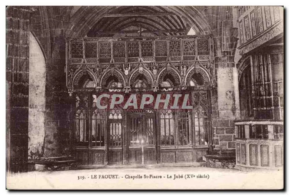 Le Faouët - Kapelle Saint-Fiacre - Der Chorvorhang (15. Jahrhundert) - Vorderseite
