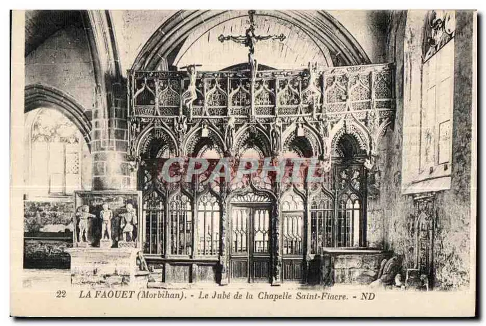 La Faouët (Morbihan) — Der Chorvorhang der Kapelle Saint-Fiacre — Verlag Lévy & Neurdein, Nr. 22 - Vorderseite