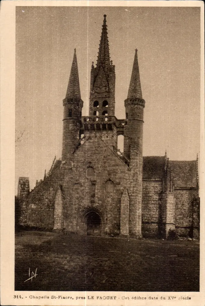 Kapelle St-Fiacre, nahe LE FAOUET — Gebäude des 15. Jahrhunderts — Serie 314, Verlag Laurent-Nel, Rennes - Vorderseite