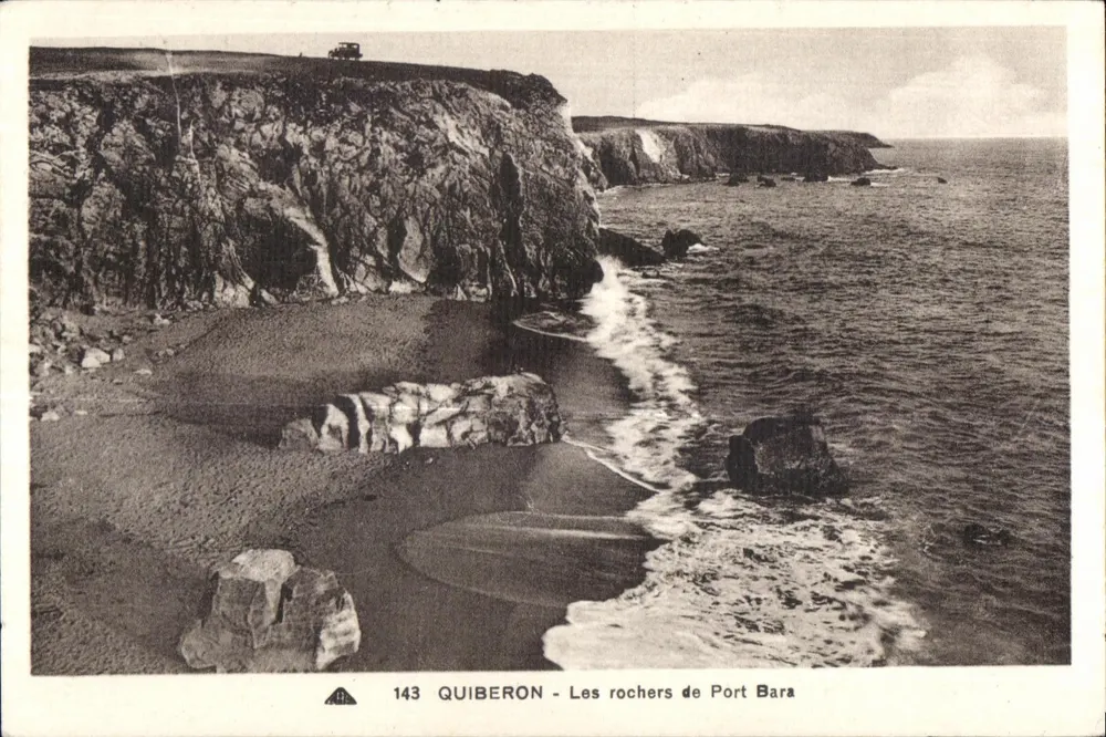 Quiberon - Os rochedos de Port Bara — série 143, editor H. C. - Frente