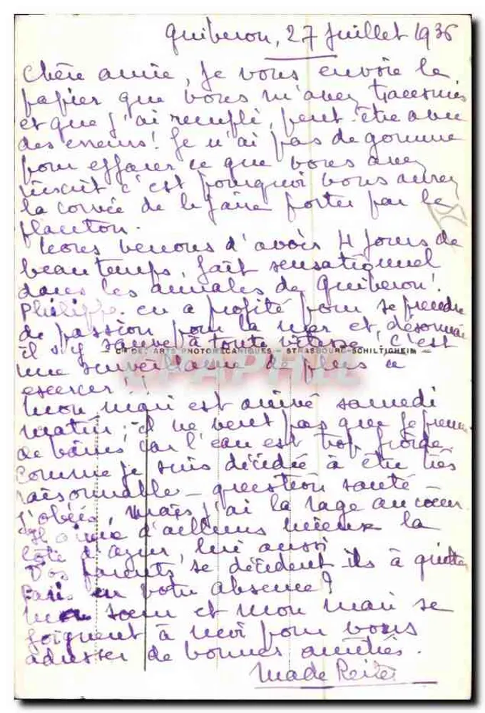 Quiberon - Os rochedos de Port Bara — série 143, editor H. C. - Verso