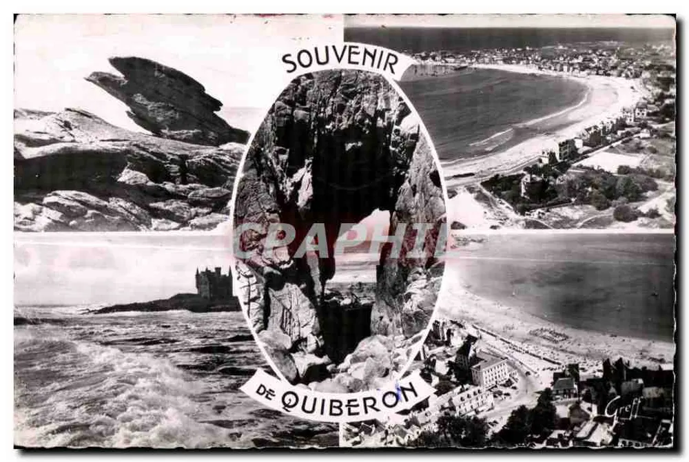 Quiberon — vista panorâmica e rochedos — recordações — Greff, Paris - Frente