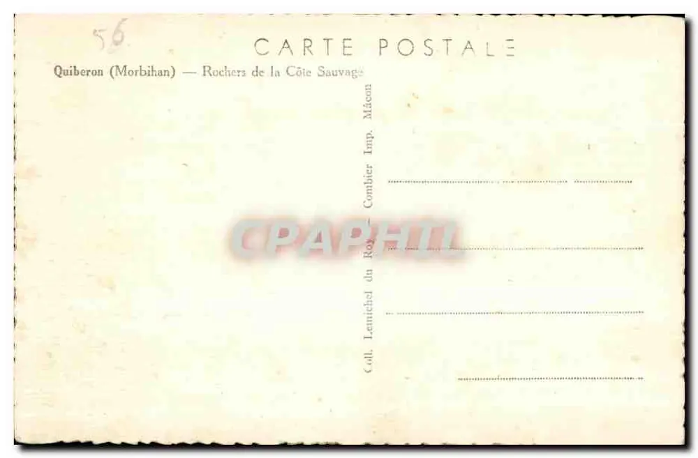 Quiberon (Morbihan) — Felsen der Wilden Küste — Verlag Combier - Rückseite