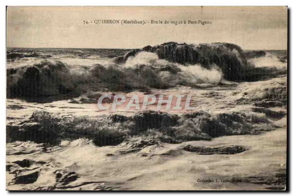 Quiberon (Morbihan) — Wellenstudie am Port-Pigeon — Sammlung J. Lannes-Jugues, n°74 - Vorderseite