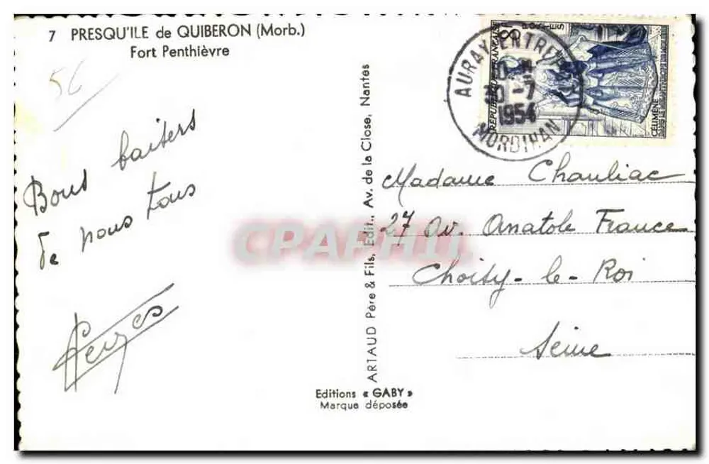 Halbinsel Quiberon — Fort Penthièvre — Editions Gaby - Rückseite