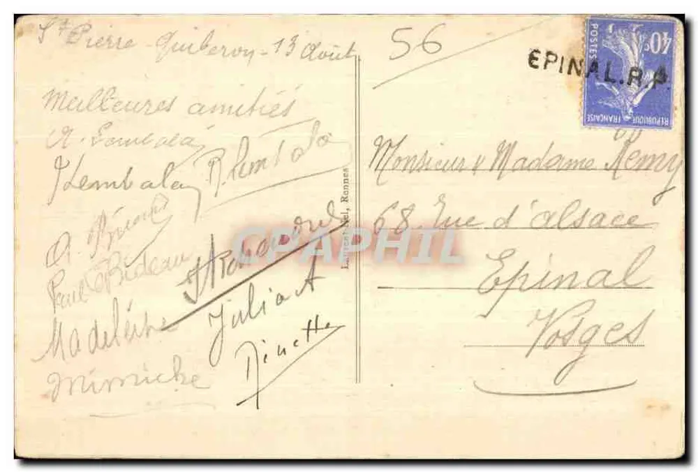 Halbinsel Quiberon — Port Pigeon — Verlag IN, Nr. 3588 - Rückseite