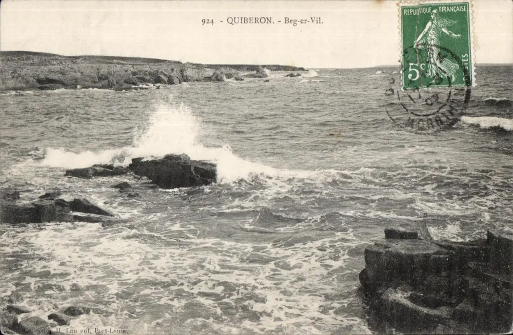 Quiberon - Beg-er-Vil — Port-Louis — editor H. Lau, n°924 - Frente