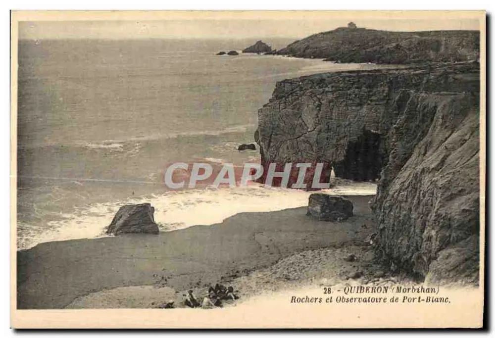 Quiberon - Morbihan — Felsen und Observatorium von Port-Bianc — G. Artaud, Verlag, Nantes - Vorderseite