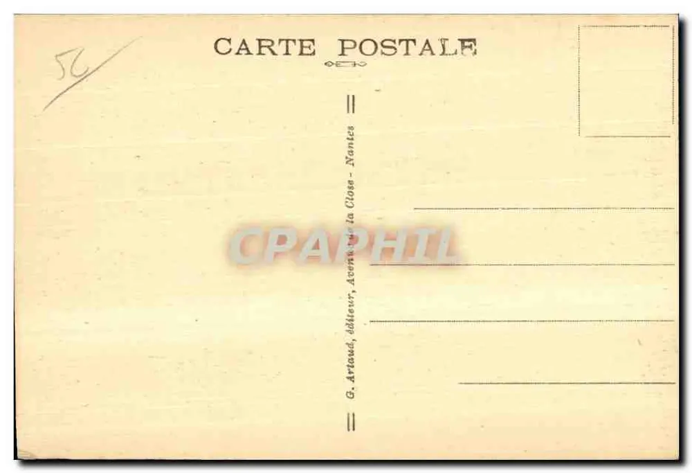 Quiberon - Morbihan — Felsen und Observatorium von Port-Bianc — G. Artaud, Verlag, Nantes - Rückseite