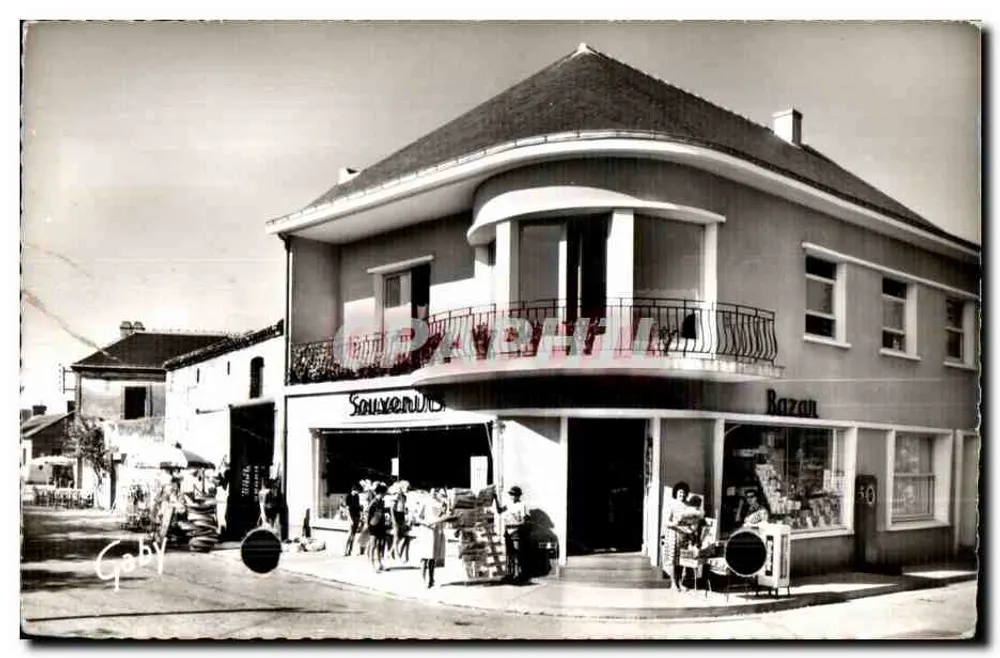 Boutique de souvenirs — bâtiment à balcon en coin — éditeur Géby - Vorderseite