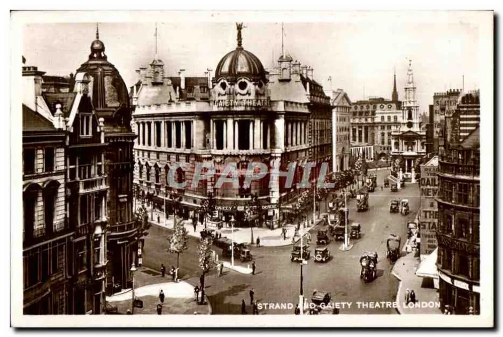 Strand und Gaiety Theatre — London — Verlag nicht sichtbar - Vorderseite