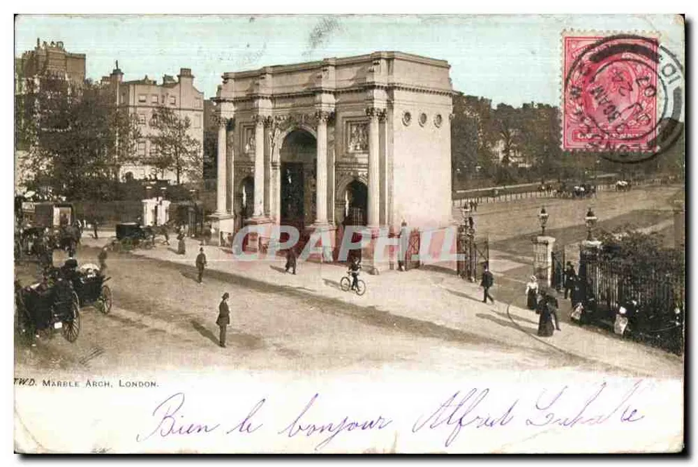 Arco de mármore, Londres — visão da arca monumental — editor T.W.D. - Frente