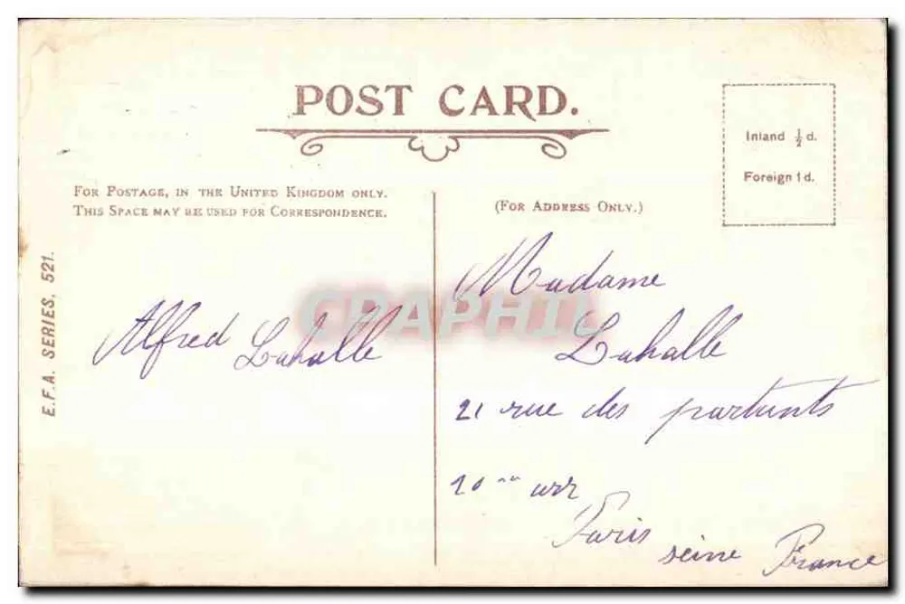 Memorial de Albert — Londres — E.F.A. Série 521 - Verso