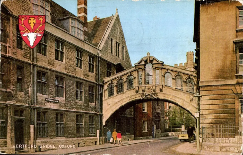 Ponte de Hertford, Oxford — vista da rua Hertford Lane — editor J. Salmon - Frente